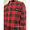 Camisa xadrez de mistura de lã vermelha preta